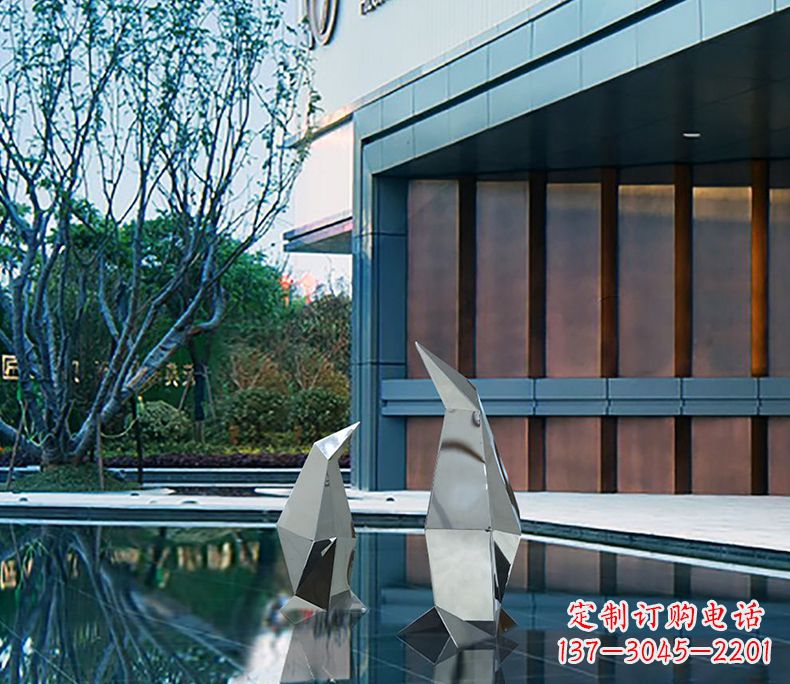 达州不锈钢企鹅雕塑一件来自大自然的艺术品