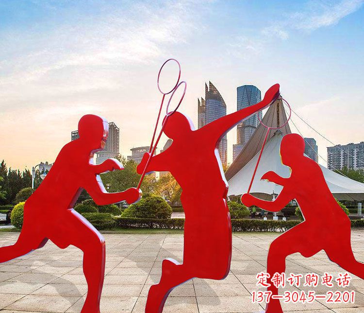 达州羽毛球雕塑以不锈钢为原料的精美艺术品