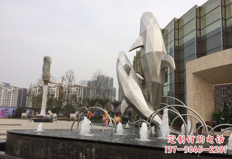 达州海豚雕塑——从不锈钢抽象块面到精美的艺术品