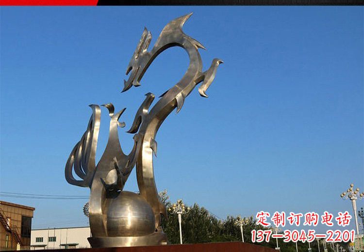 达州不锈钢龙凤雕塑艺术精美的精品