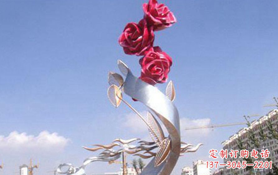 达州精美不锈钢玫瑰雕塑