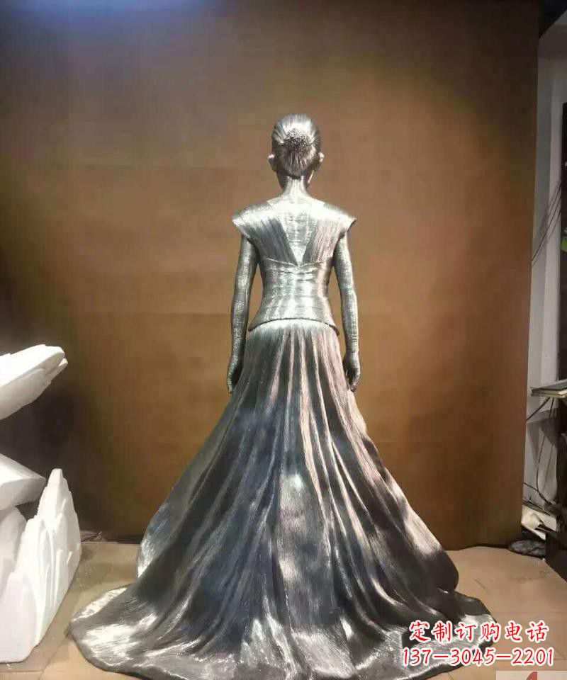 达州女性之美不锈钢抽象女人身影雕塑