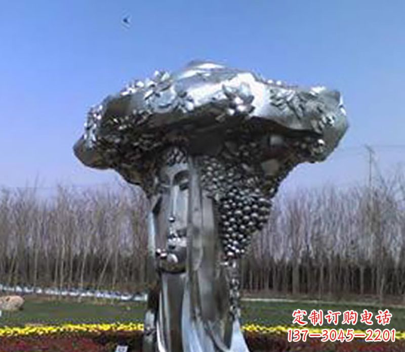 达州不锈钢抽象葡萄公园景观雕塑