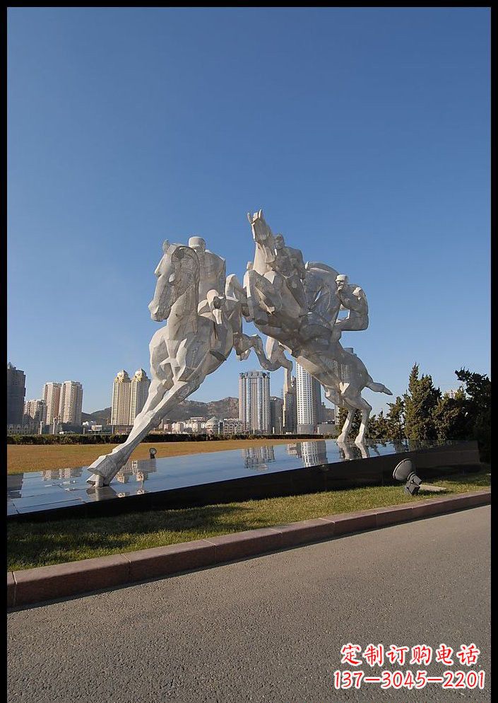 达州不锈钢骑马雕塑精美的艺术品