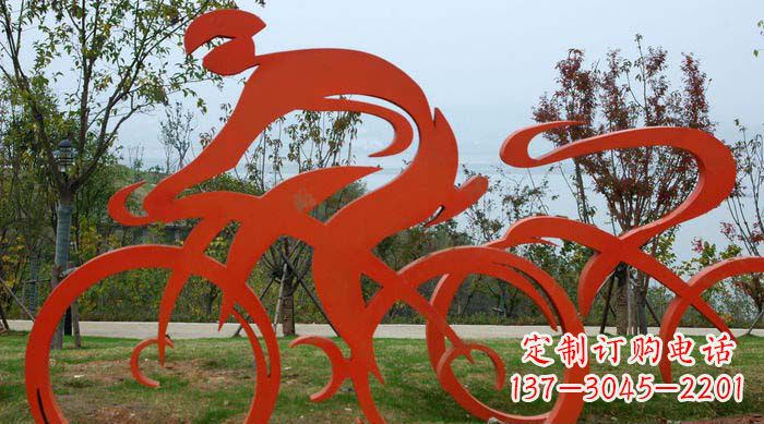 达州不锈钢自行车雕塑捕捉运动精神
