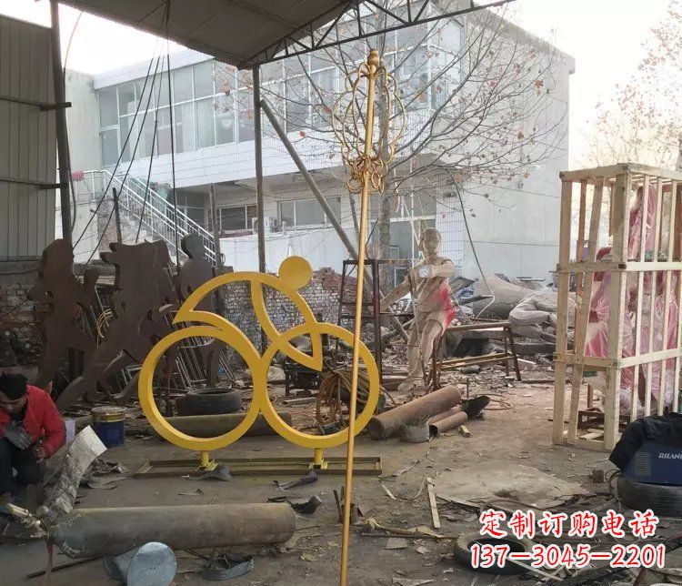 达州不锈钢自行车雕塑——象征着健康、积极的生活方式