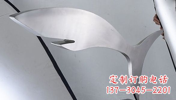 达州不锈钢抽象鲨鱼动物雕塑
