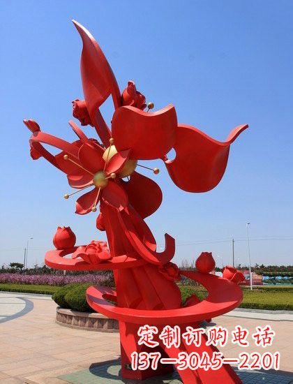 达州不锈钢石榴花雕塑艺术与美学的完美结合