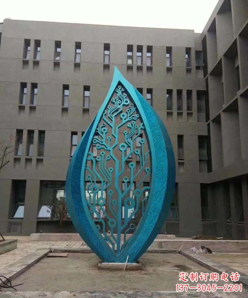 达州不锈钢树叶雕塑精美的艺术品