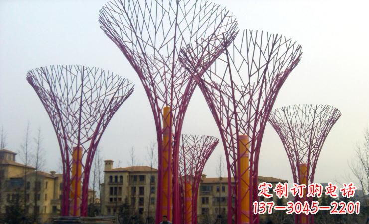 达州不锈钢抽象树枝城市景观雕塑