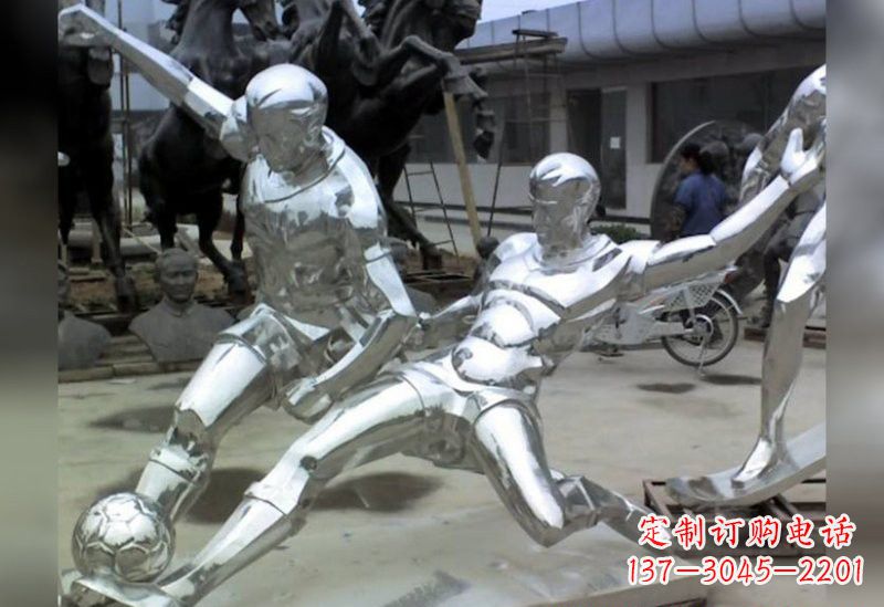 达州足球不锈钢抽象雕塑