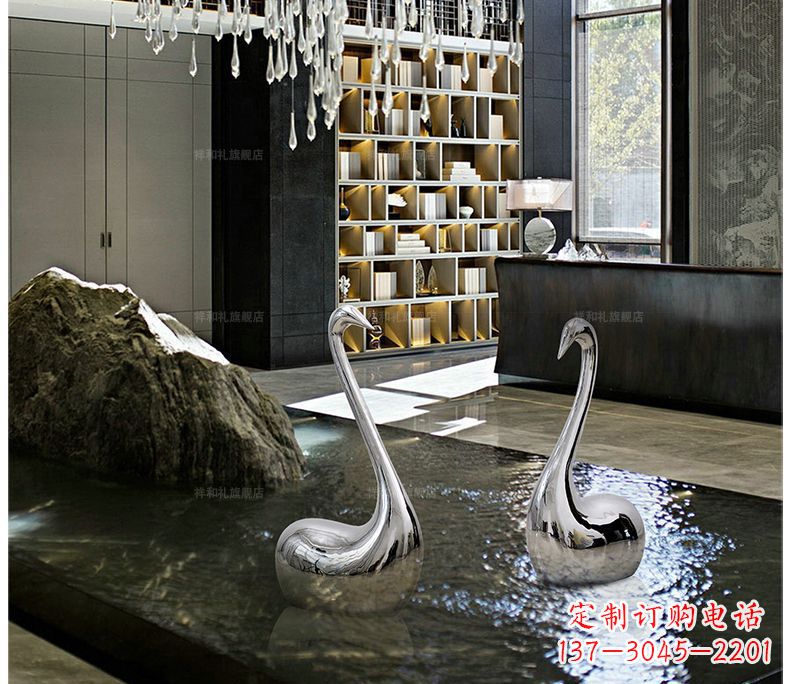 达州精致的不锈钢天鹅雕塑