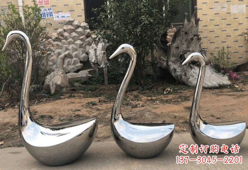 达州不锈钢制作的天鹅雕塑