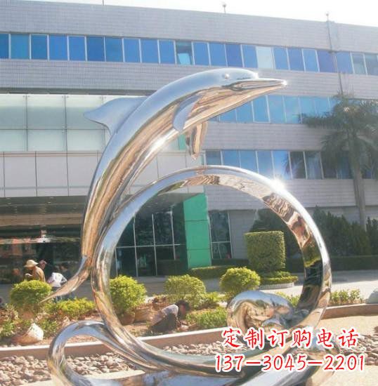 达州不锈钢海豚雕塑精致而灵动