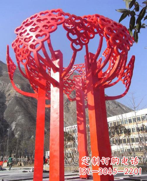 达州不锈钢树叶雕塑