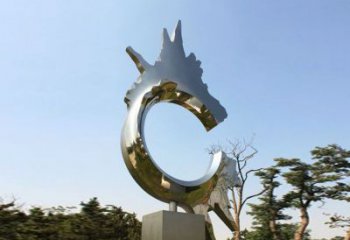 达州不锈钢抽象龙头雕塑