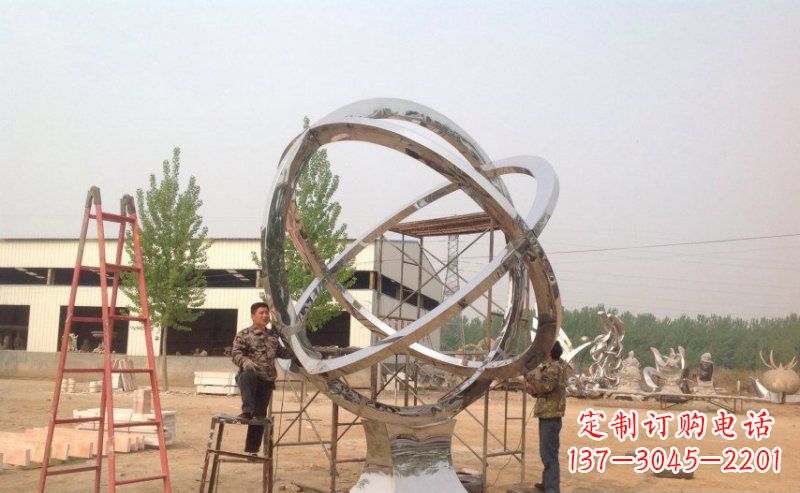 达州不锈钢抽象圆环雕塑。