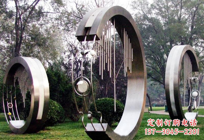 达州不锈钢抽象圆环聆听雕塑