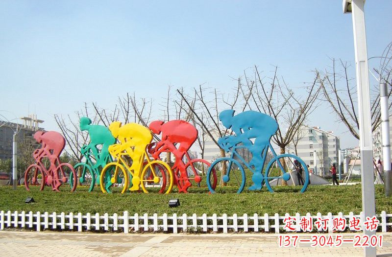 达州不锈钢抽象自行车雕塑