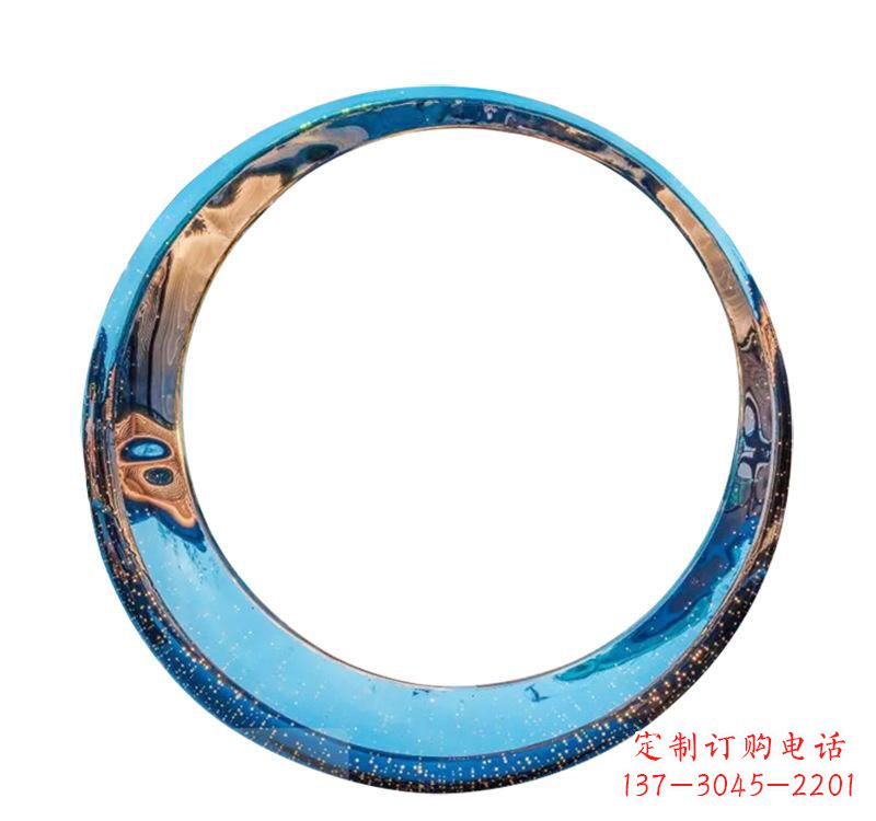 达州不锈钢创意景观圆环雕塑