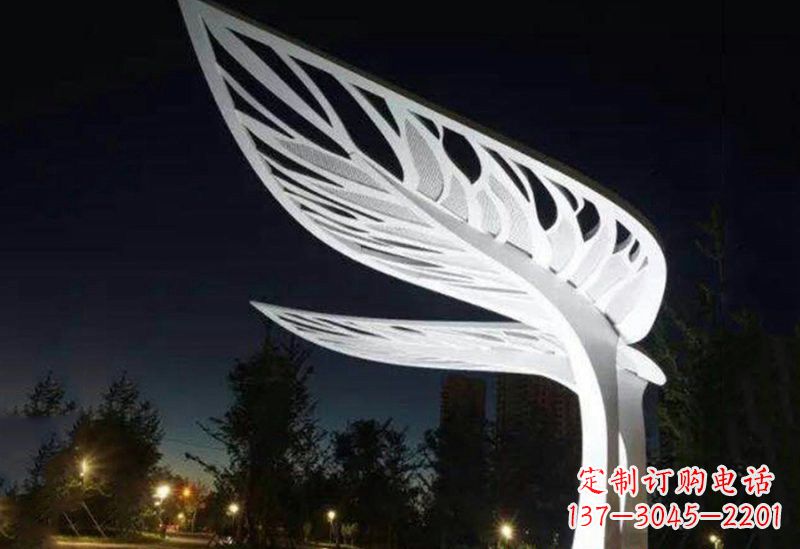 达州不锈钢大型树叶雕塑