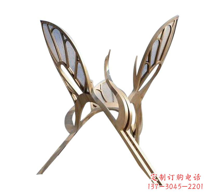达州不锈钢大型抽象仙鹤雕塑