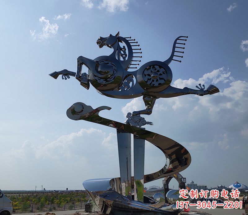 达州不锈钢大型马踏飞燕景观雕塑