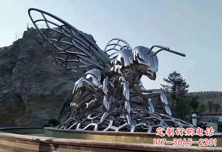 达州不锈钢大型蜜蜂雕塑