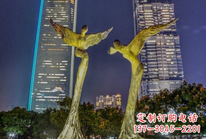 达州不锈钢大型天使雕塑