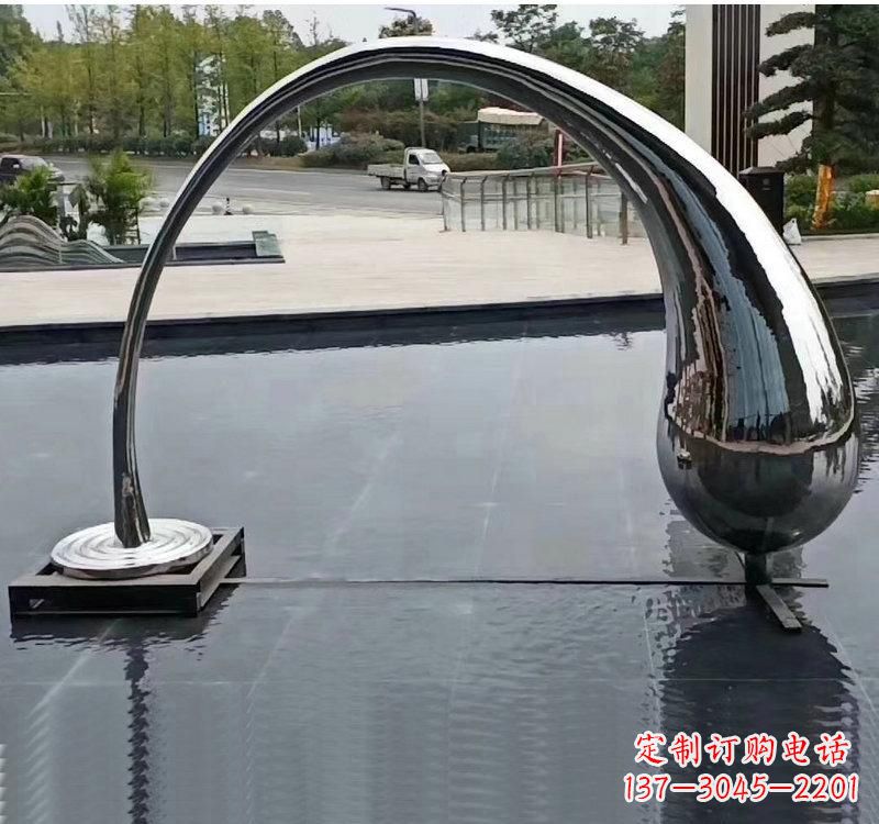 达州不锈钢大型水滴抽象雕塑