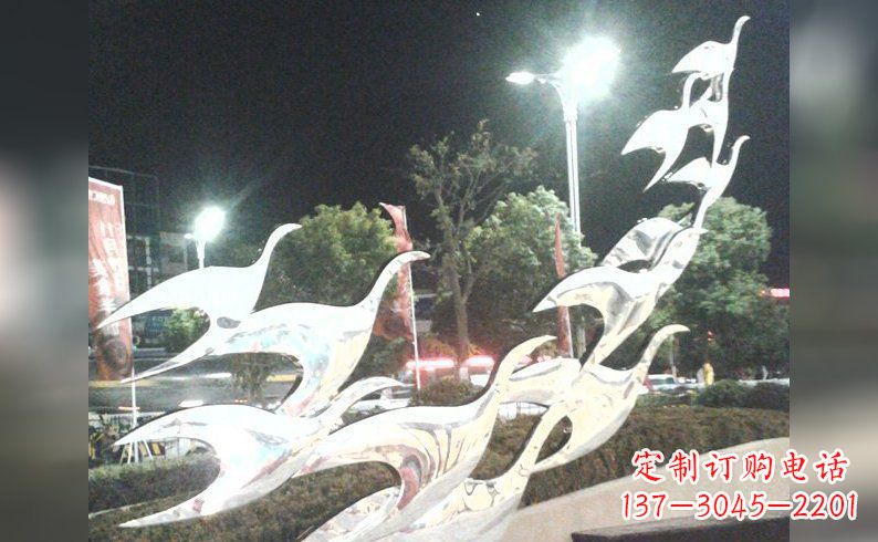 达州不锈钢大雁雕塑——灿烂的翱翔