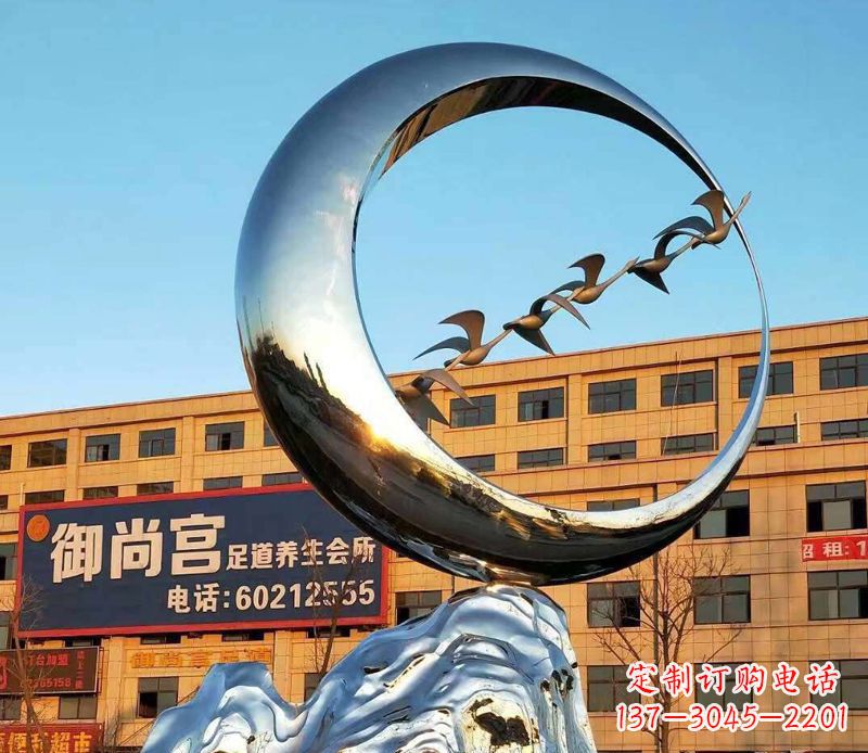 达州不锈钢大雁雕塑象征着生机勃勃的美丽