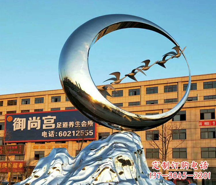 达州不锈钢大雁雕塑精美的艺术之作