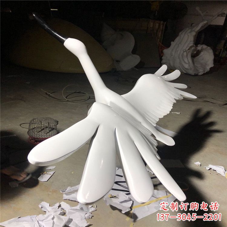 达州精致的不锈钢丹顶鹤雕塑