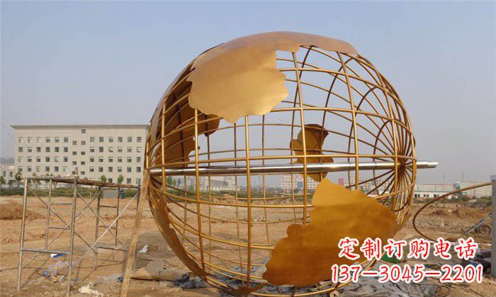 达州不锈钢地球公园景观雕塑