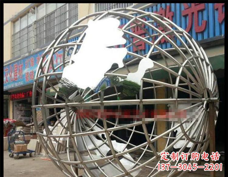 达州不锈钢地球公园景观雕塑 (2)