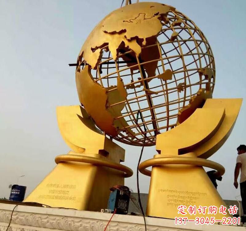 达州不锈钢地球仪镂空雕塑