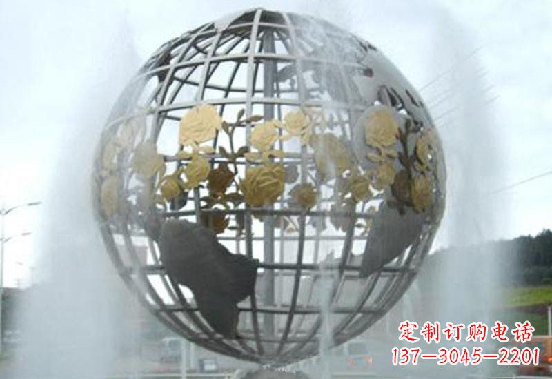 达州不锈钢地球仪喷泉雕塑