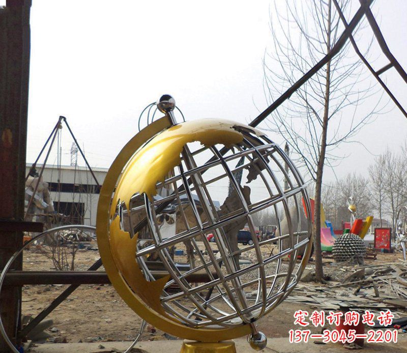 达州不锈钢地球仪学校雕塑