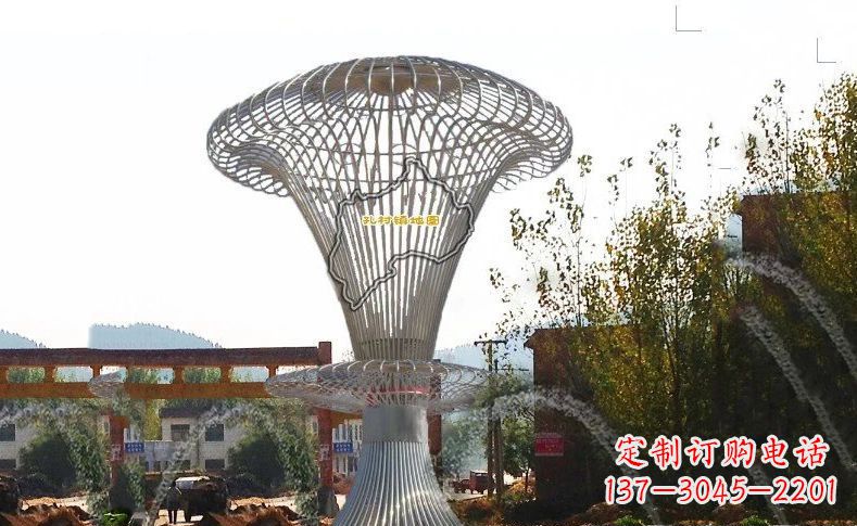 达州城市景观的艺术礼物——不锈钢地图雕塑