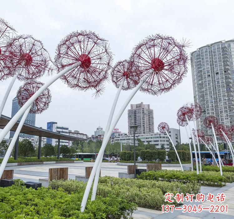 达州不锈钢灯饰蒲公英雕塑
