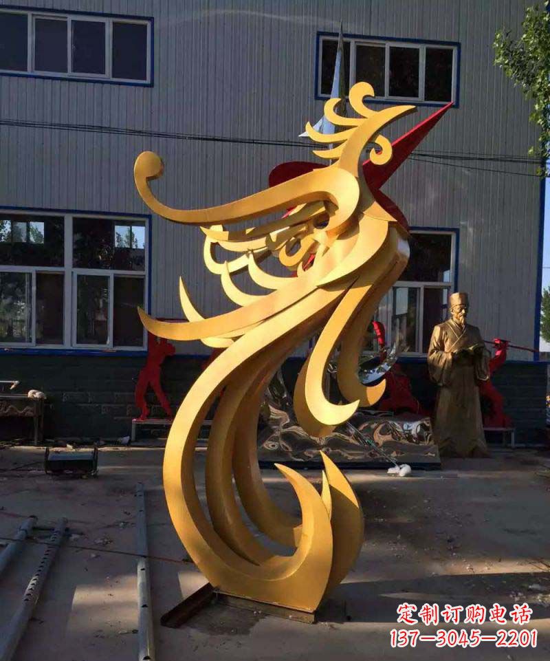 达州不锈钢雕刻凤凰雕塑