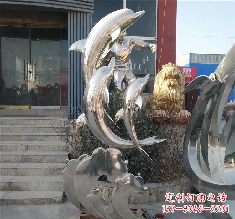 达州不锈钢海豚雕塑——精美外观,传递环保理念