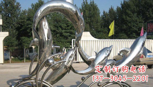 达州不锈钢海豚雕塑精美雕刻展现海洋之美