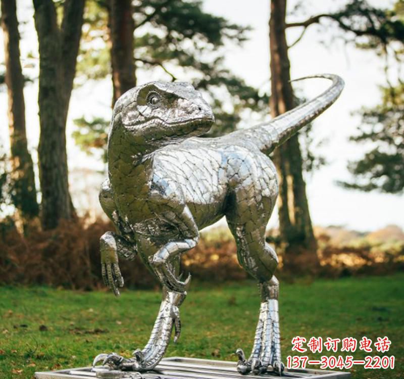 达州不锈钢恐龙雕塑一种古老灵动的艺术