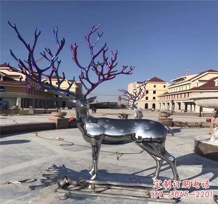 达州不锈钢动物鹿 雕塑