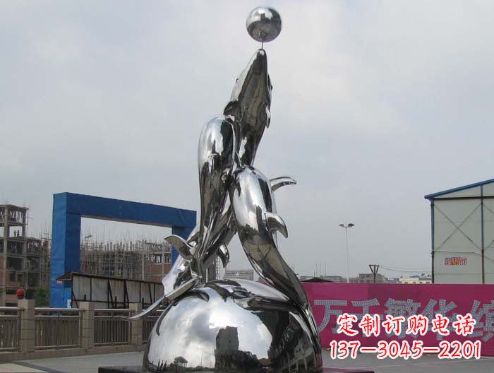 达州海豚雕塑精美细腻的艺术品