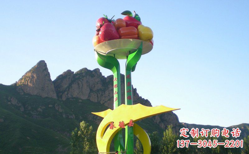 达州不锈钢锻造苹果雕塑