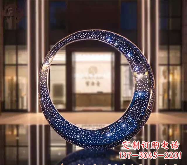 达州不锈钢发光月亮雕塑