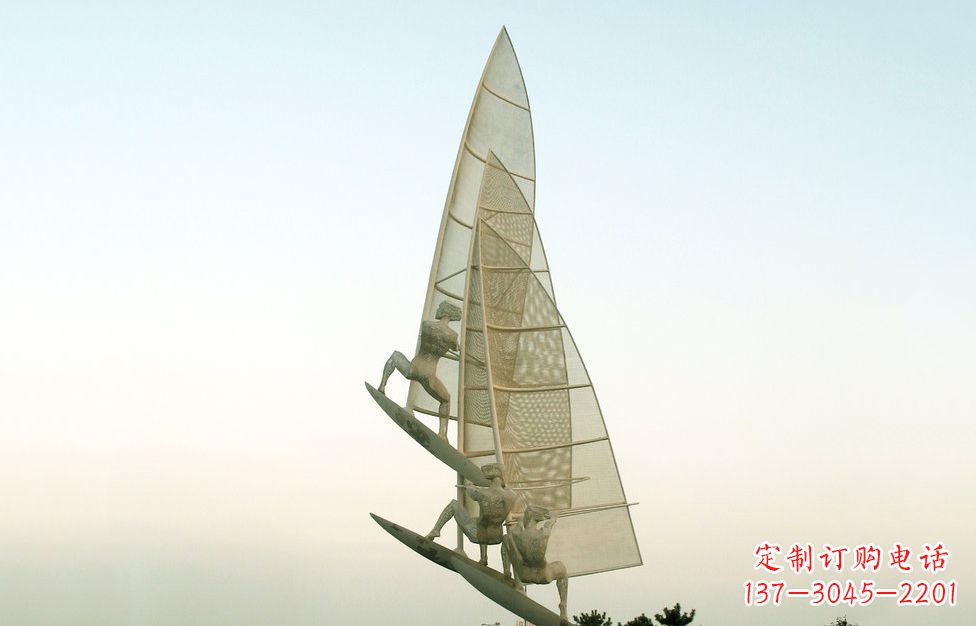 达州不锈钢帆船比赛广场景观雕塑